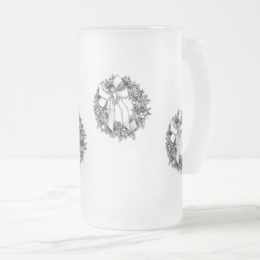 Weihnachten Stein Mattglas Bierglas (VorderseiteRechts)