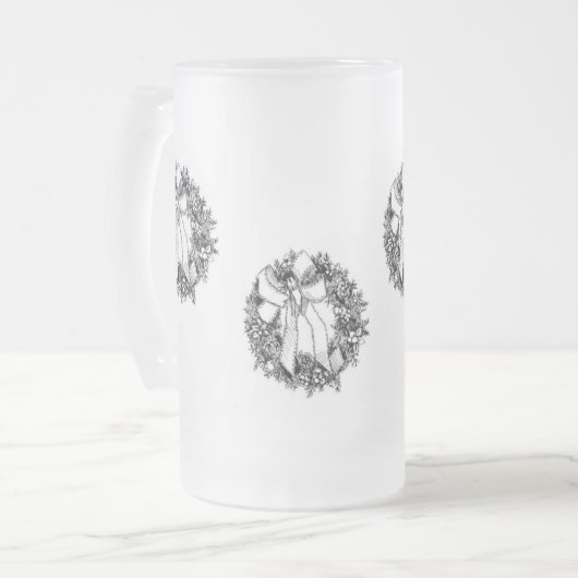 Weihnachten Stein Mattglas Bierglas (Vorderseite Links)