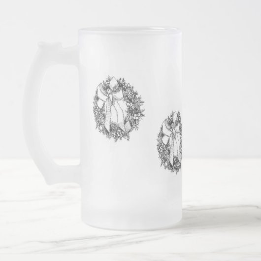 Weihnachten Stein Mattglas Bierglas (Links)