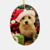 Weihnachten - Steinhaufen Terrier - Roxy Keramik Ornament (Hinten)