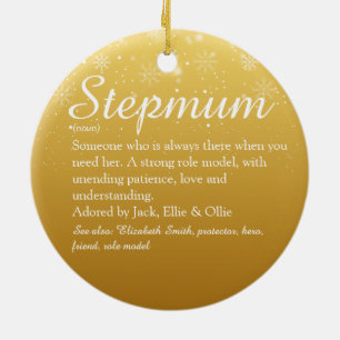 Weihnachten StepMom Stepmutter Definition Gold Keramik Ornament