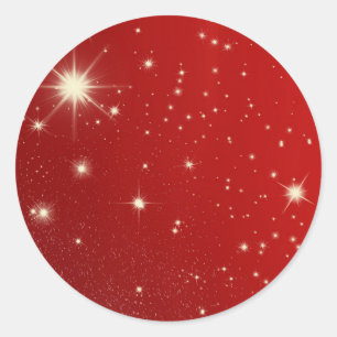 Weihnachten, Sterne in der Roten Galaxie Runder Aufkleber