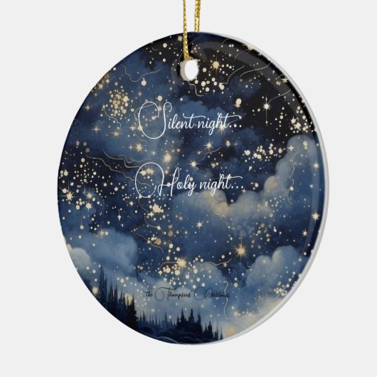 Weihnachten Stille heilige und sternige Nacht Keramik Ornament (Links)