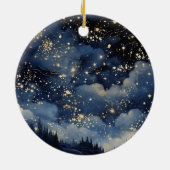 Weihnachten Stille heilige und sternige Nacht Keramik Ornament (Hinten)