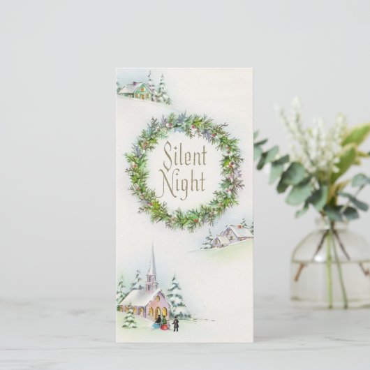 Weihnachten Stille Nacht Kirche (Stehend Vorderseite)