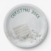 Weihnachten Stille Nacht Musik im Schnee Pappteller (Vorderseite)