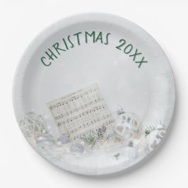 Weihnachten Stille Nacht Musik im Schnee Pappteller