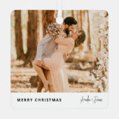 Weihnachten Stilvoll Modernes Trendy Foto Couple Ornament Aus Metall (Rückseite)