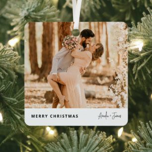 Weihnachten Stilvoll Modernes Trendy Foto Couple Ornament Aus Metall