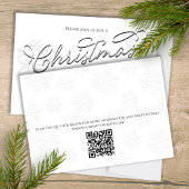 Weihnachten Stilvolle Silver Calligraphy Snowflake Einladung