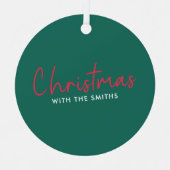 Weihnachten | Stilvolle Trendy Forest Green Ornament Aus Metall (Vorderseite)