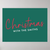 Weihnachten | Stilvolle Trendy Forest Green Poster (Vorne)