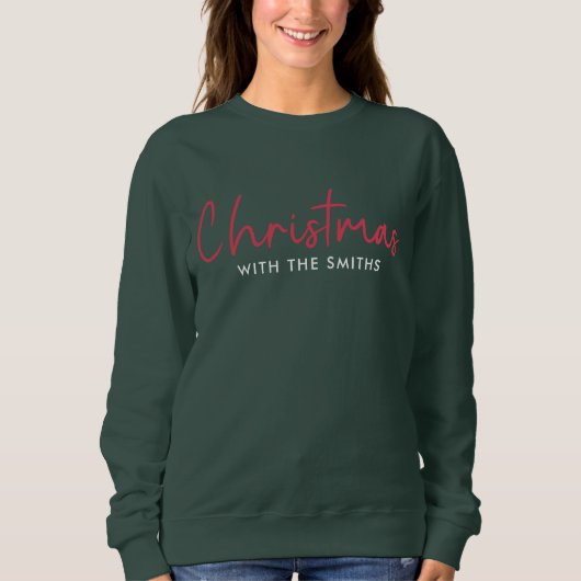 Weihnachten | Stilvolle Trendy Forest Green Sweatshirt (Vorderseite)
