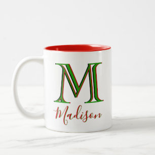 Weihnachten Stilvoller Individuelle Name 3D Monogr Zweifarbige Tasse