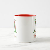 Weihnachten Stilvoller Individuelle Name 3D Monogr Zweifarbige Tasse (Mittel)