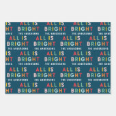 Weihnachten strahlend fröhlich blauer Feiertag Geschenkpapier Set (Vorderseite)