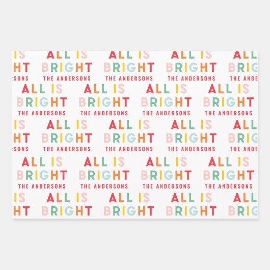 Weihnachten strahlend fröhlich und modern grün Url Geschenkpapier Set (Vorderseite)