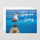 Weihnachten Strand Meer und Grüße Seagull Ozean Postkarte (Vorne/Hinten)