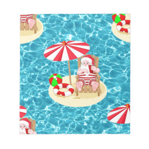 weihnachten strand weihnachtsmann notizblock