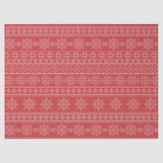 Weihnachten Stricken nordisch-rot-weißer Weihnacht Seidenpapier (Vorderseite)