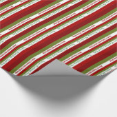 Weihnachten Stripes personalisiertes von Sankt Geschenkpapier (Ecke)