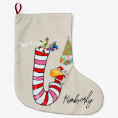 Weihnachten Strumpf, Candy Cane Elf Großer Weihnachtsstrumpf (Vorderseite)