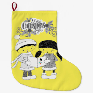 Weihnachten Strumpf, frohe Weihnachten Großer Weihnachtsstrumpf