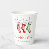 Weihnachten Strumpf Wasserfarbe Pappbecher (Vorderseite)