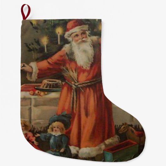 Weihnachten Strumpf, Weihnachten Vintag Großer Weihnachtsstrumpf (Vorderseite)