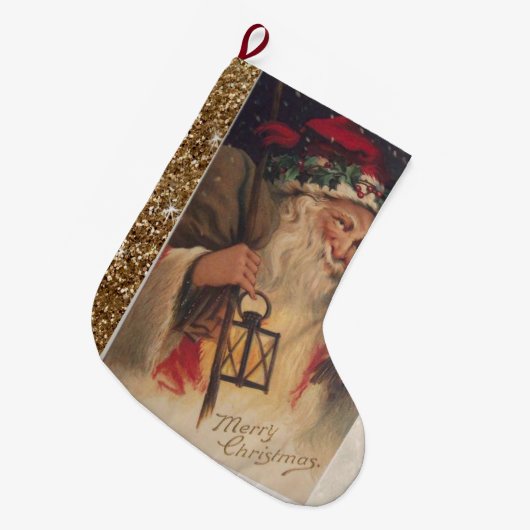 Weihnachten Strumpf, Weihnachten Vintag Großer Weihnachtsstrumpf (Vorderansicht (hängend))