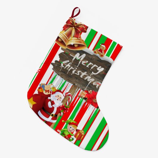 Weihnachten Strumpf, Weihnachtself Weihnachten Großer Weihnachtsstrumpf (Vorderansicht (hängend))