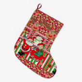 Weihnachten Strumpf, Weihnachtself Weihnachtsmann Großer Weihnachtsstrumpf (Vorderansicht (hängend))