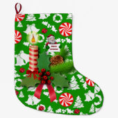 Weihnachten Strumpf, Weihnachtskerze Großer Weihnachtsstrumpf (Vorderseite)