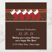 Weihnachten Strumpf Weinkarte Weinetikett (Einzelnes Label)