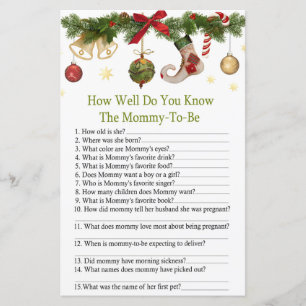 Weihnachten Strumpf wie gut kennen Sie Babyshow?