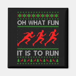 Weihnachten stürzen eifrig Sweater Oh, was Spaß es Magnet