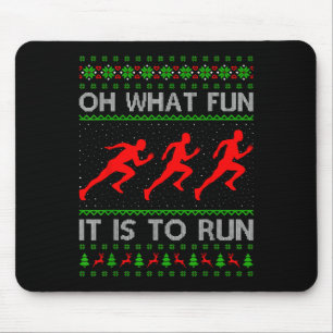 Weihnachten stürzen eifrig Sweater Oh, was Spaß es Mousepad