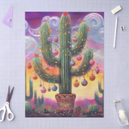 Weihnachten Südwest Saguaro Cactus Decoupage Seidenpapier