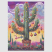Weihnachten Südwest Saguaro Cactus Decoupage Seidenpapier (Vorderseite)