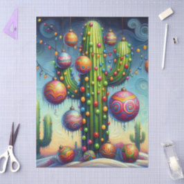 Weihnachten Südwest Saguaro Cactus Decoupage Seidenpapier