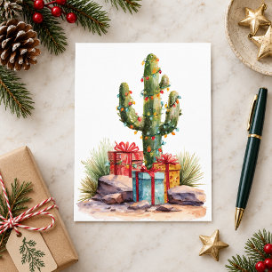 Weihnachten Südwest Wüstenkaktus Postkarte
