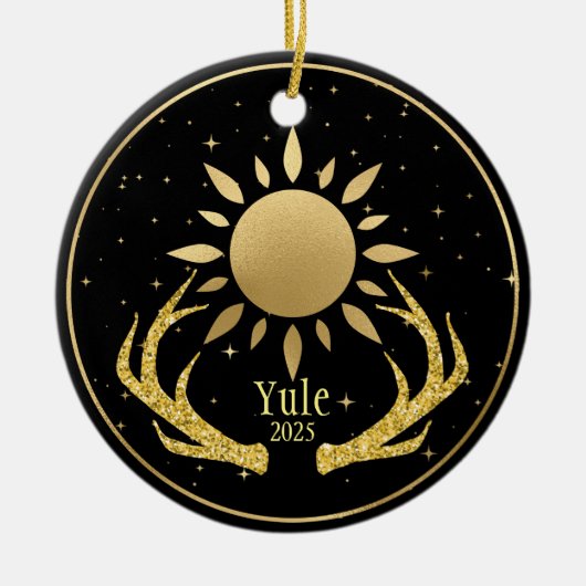 Weihnachten Sun mit Antlern Keramik Ornament (Vorne)