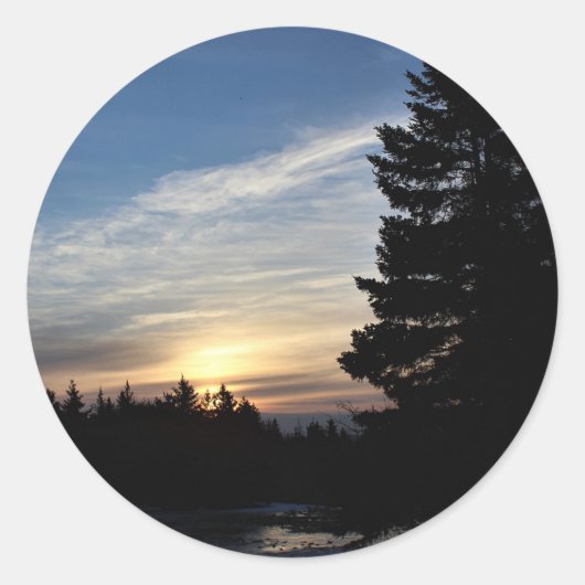 Weihnachten Sunrise Runder Aufkleber (Vorderseite)