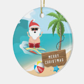 Weihnachten surfen Weihnachten Keramik Ornament (Links)