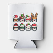 Weihnachten Sushi Faces - Niedlicher Pixel Art Hol Dosenkühler (Vorderseite)