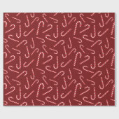 Weihnachten süß Candy Cane Dark Red Seamless Geschenkpapier (Flach)
