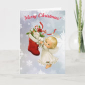 Weihnachten süß Kleiner Engel & Kitty Dein Text (Vorderseite)