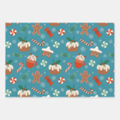 Weihnachten Süße Leckereien Muster Geschenkpapier Set (Vorderseite 3)