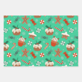 Weihnachten Süße Leckereien Muster Geschenkpapier Set (Vorderseite 2)