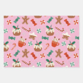 Weihnachten Süße Leckereien Muster Geschenkpapier Set (Vorderseite)